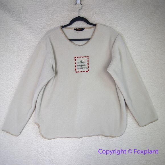 Woolrich fleece‎ sweater Christmas tree , women size 42 - Picture 1 of 14